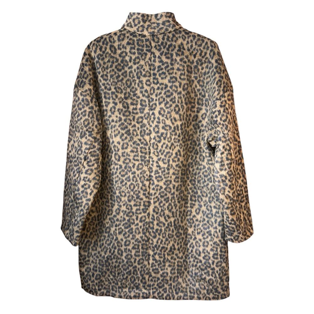 Old Navy Women’s Faux Fur Raglan Sleeve Mid Length Leopard Print Coatigan Sz. M - Picture 7 of 16